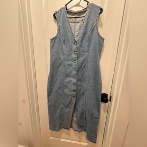 Abercrombie Denim Sleeveless Button-Down Dress